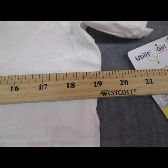 Utility Girl Womens Natural White Uniform Medical Nurse Scrub Top Size M - Picture 8 of 12